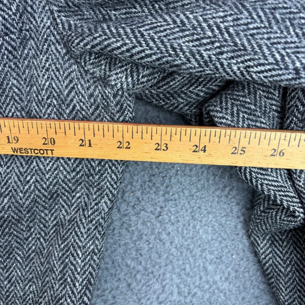 Vtg‎ Eddie Bauer Harris Tweed Blazer Mens L 2 Button Herringbone Wool Sport Coat